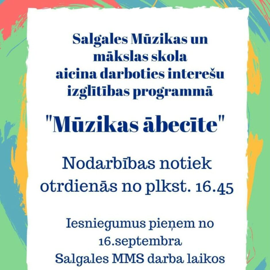 Mūzikas ābecītes nodarbību pulksteņu laiki