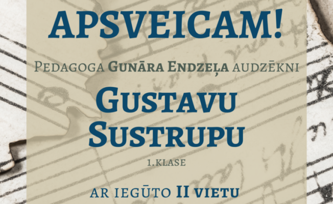 Apsveicam Gustavu Sustrupu ar iegūto II vietu starptautiskā konkursa 