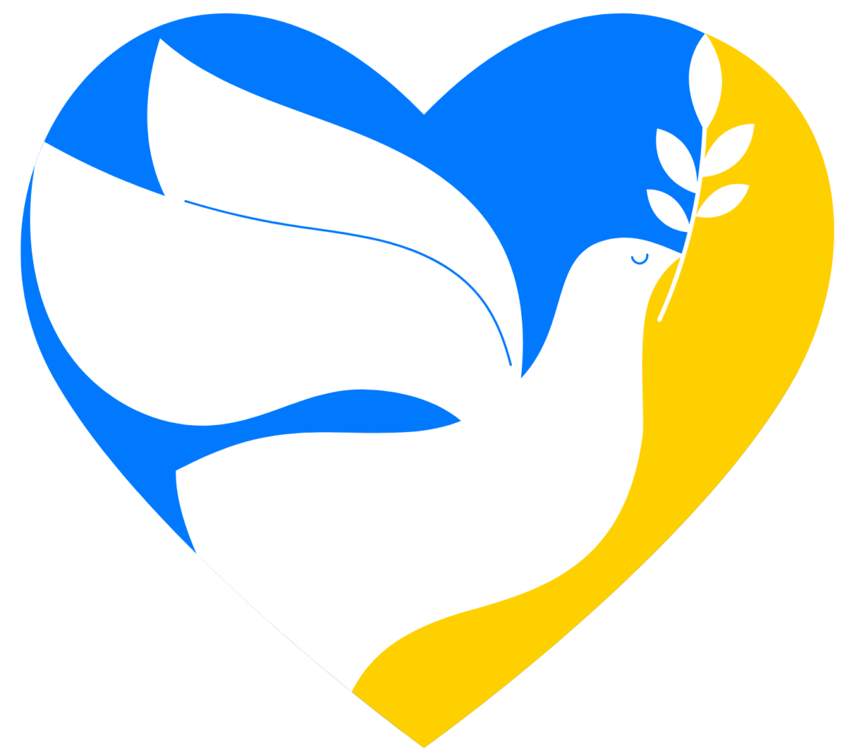 Cerības putns Ukraiņu karoga krāsas sirdī