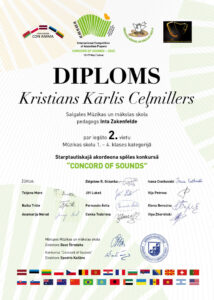 Diploms Kristianam Kārlim Ceļmilleram