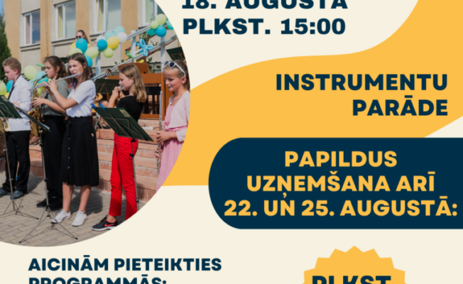 Atvērto durvju vakara un papilduzņemšanas afiša